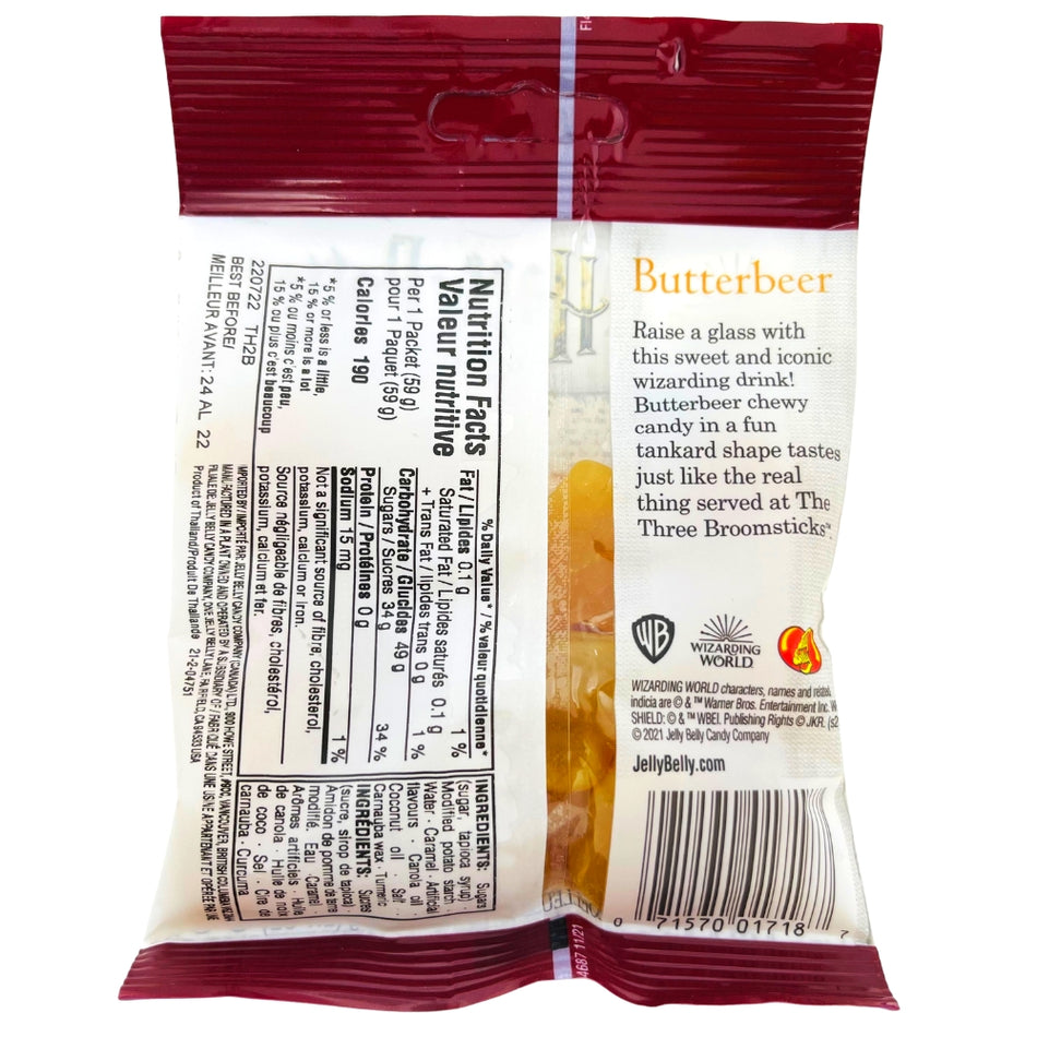 Harry Potter Butterbeer Chewy Candy - 59g Nutrition Facts Ingredients