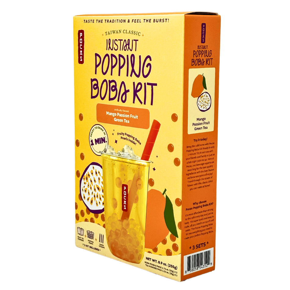 Instant Popping Boba Kit Mango Passion Fruit Green Tea - 3 Pack