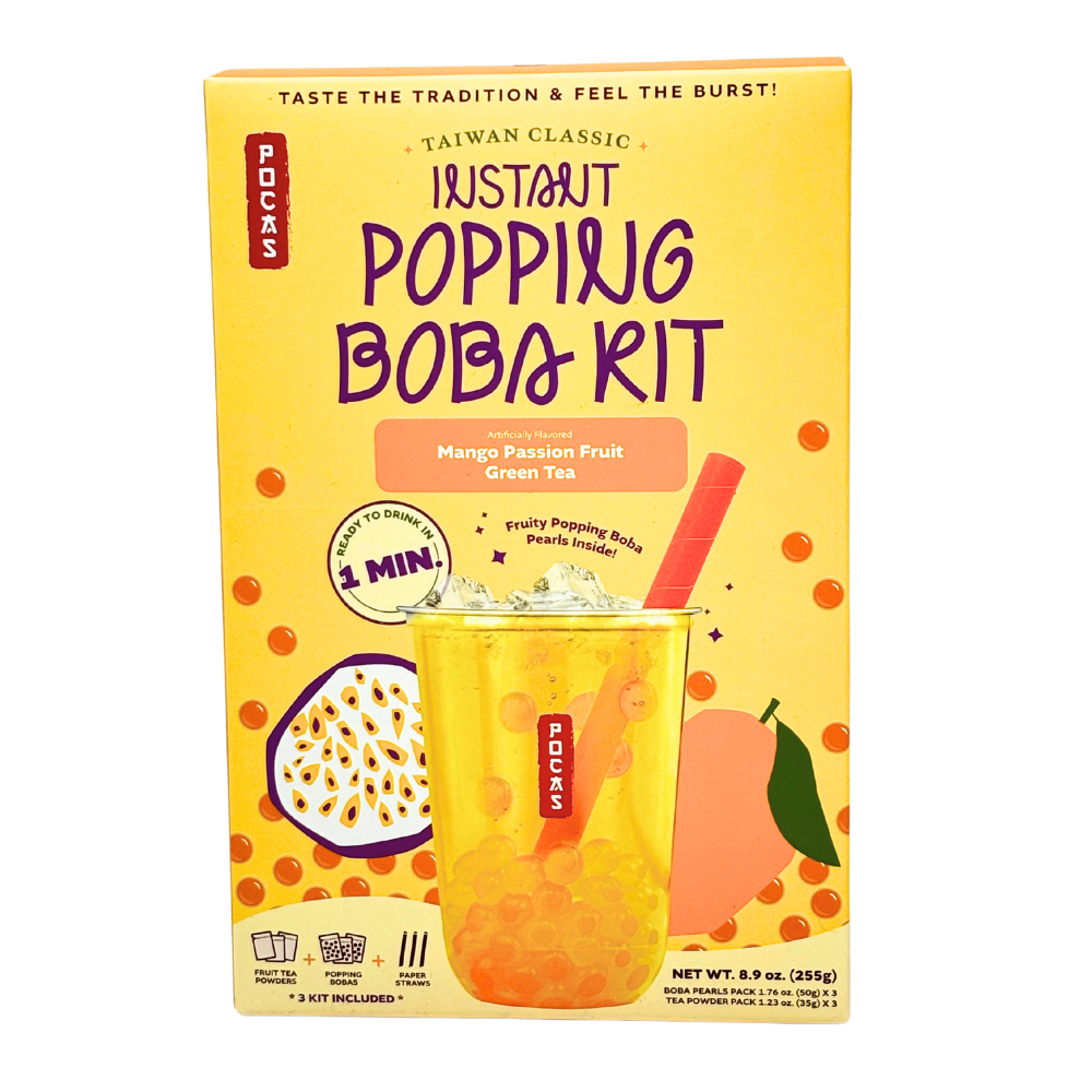 Instant Popping Boba Kit Mango Passion Fruit Green Tea - 3 Pack