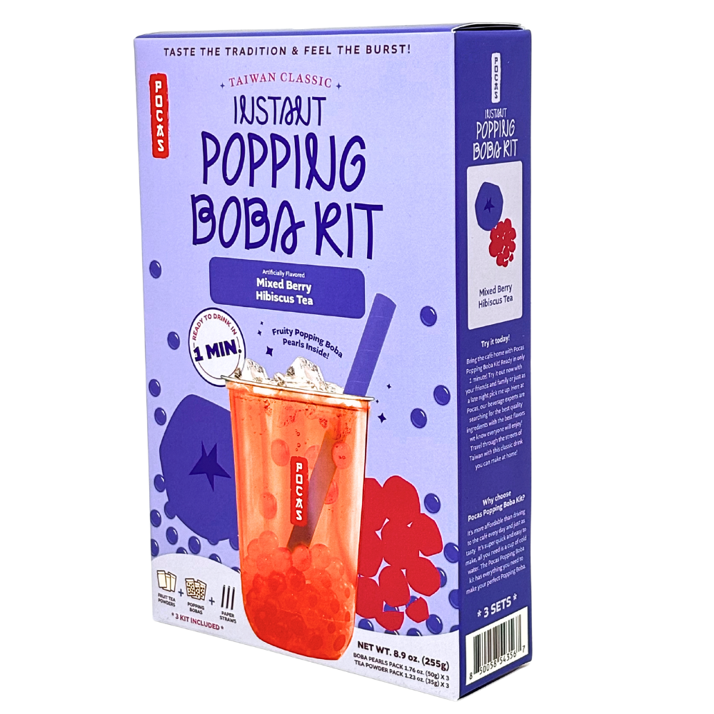 Instant Popping Boba Kit Mixed Berry Hibiscus - 3 Pack | Candy Funhouse ...