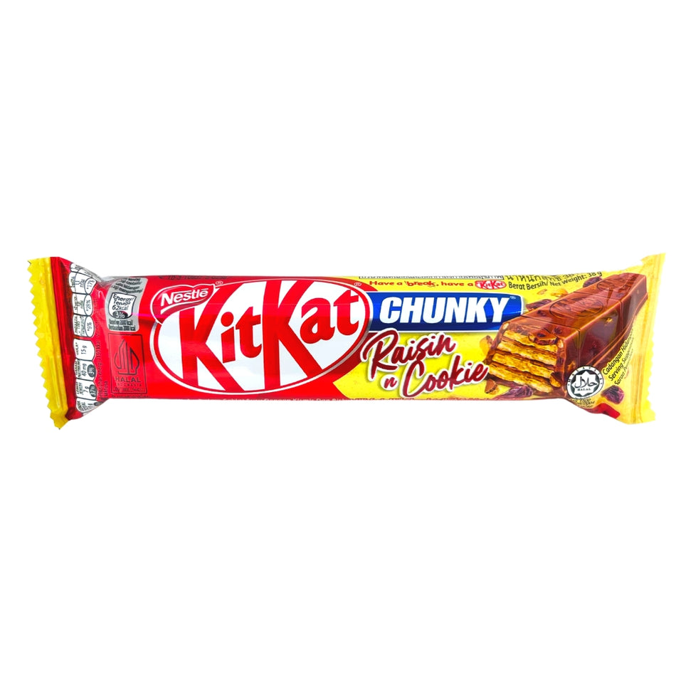 Kit Kat Chunky Cookie and Raisin, kit kat, kit kat chocolate, kit kat chocolate bar, raisin chocolate