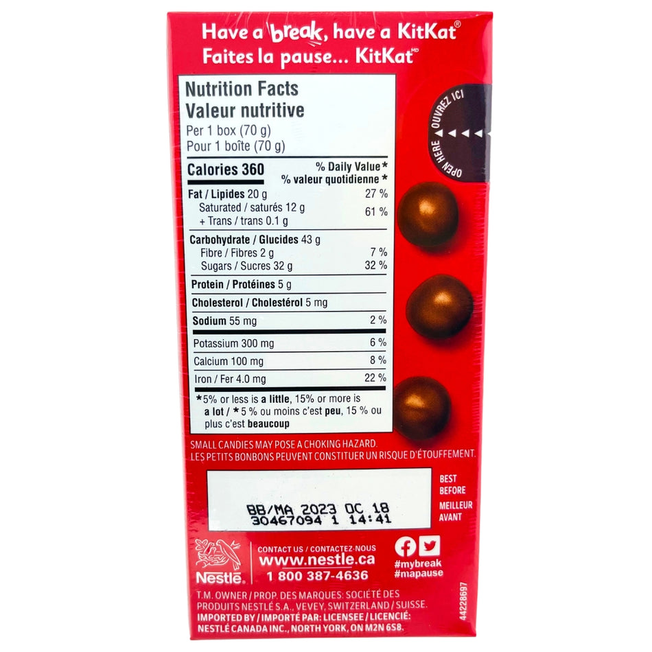 Kit Kat Pops - 70g Nutrition Facts Ingredients
