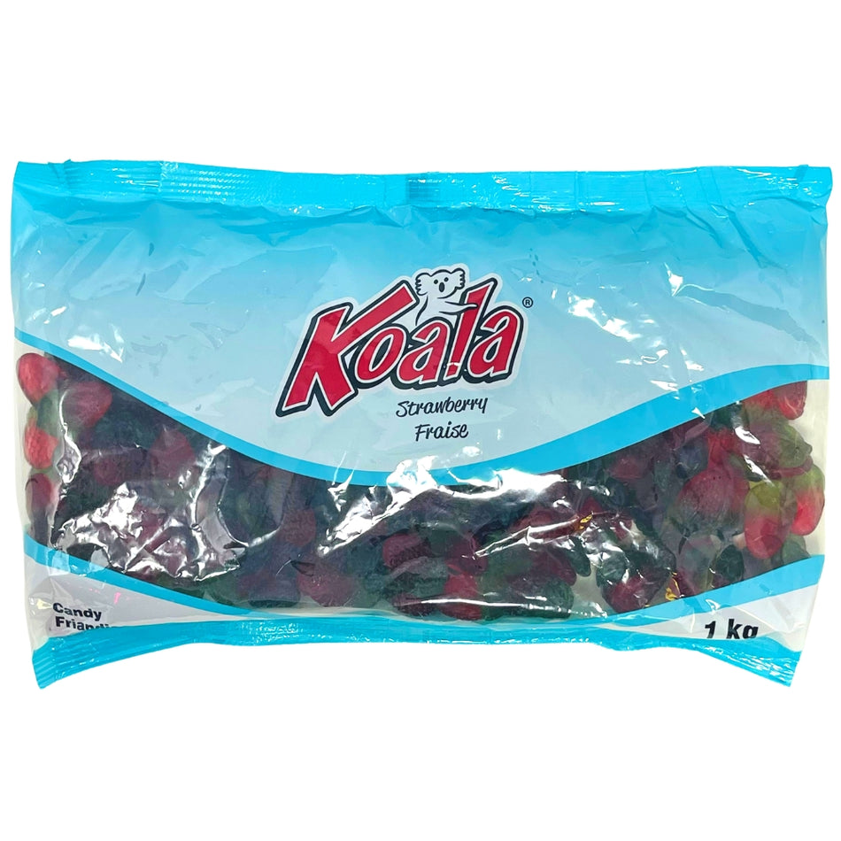 Koala Strawberries Gummies - 1kg, gummie candy, gummy candy, fun gummies, soft gummies, fruity gummies, soft gummy, strawberry candy, strawberry gummy, bulk candy, bulk gummies