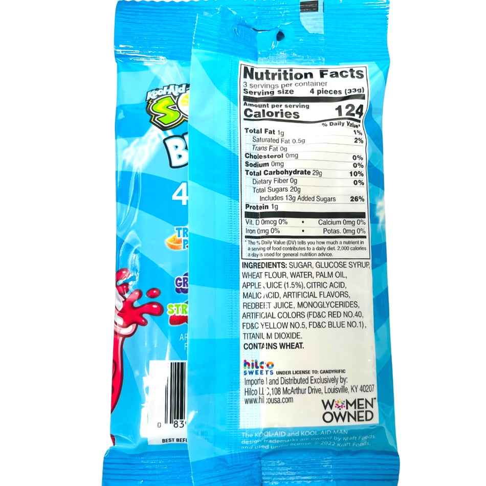 Kool-Aid Sour Belts - 3.5oz Nutrition Facts Ingredients-Sour candy-Kool Aid-Kool Aid flavors 