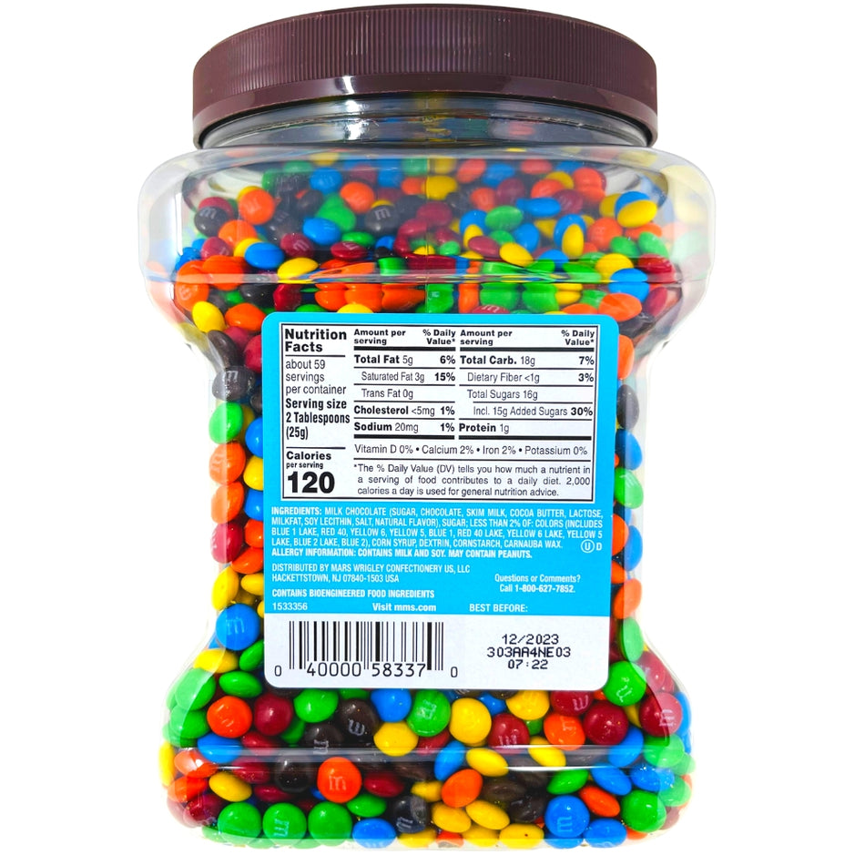 M&M's Mini Bulk Tub ingredients nutrition facts, m&m, m&ms, m&m minis, m&m milk chocolate, bulk candy, m&m bulk candy, bulk m&m