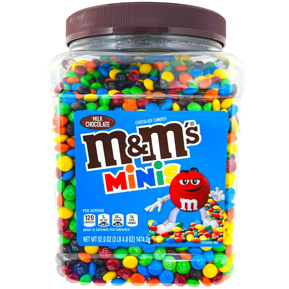 M&M's Mini Bulk Tub, m&m, m&ms, m&m minis, m&m milk chocolate, bulk candy, m&m bulk candy, bulk m&m