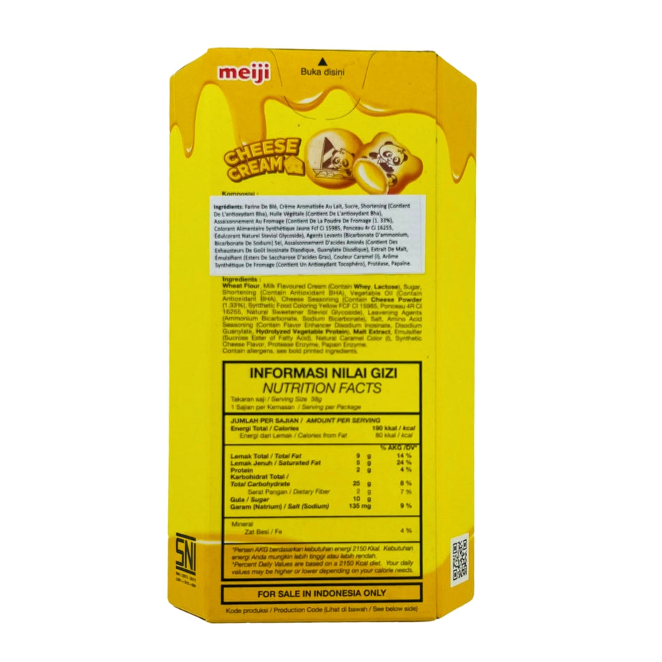 Meiji Hello Panda Cheese - 38g Nutrition Facts Ingredients -Japanese Snacks - Japanese Candy - Cheese Biscuits