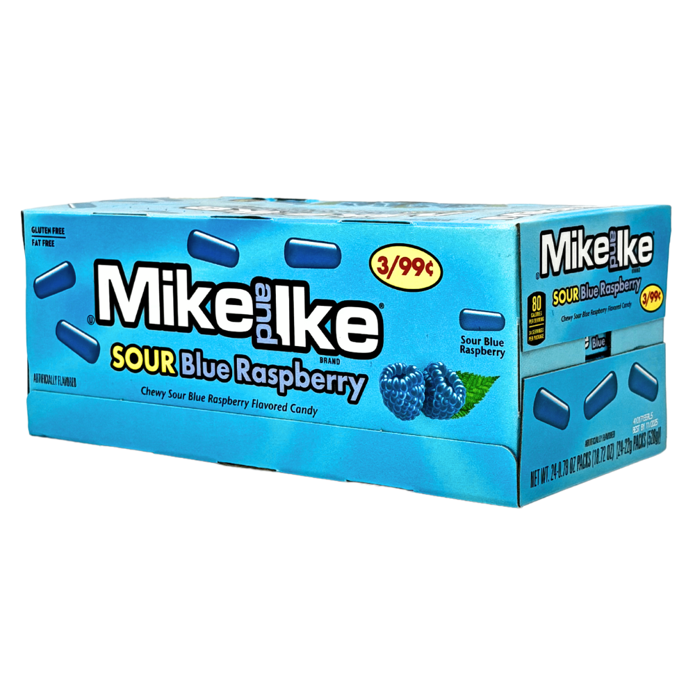 Mike and Ike Sour Blue Raspberry - 24 Pack | Candy Funhouse – Candy ...