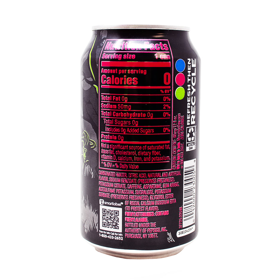 Mountain Dew Voodoo Zero Sugar - 355mL Nutrition Facts Ingredients - Soda Pop