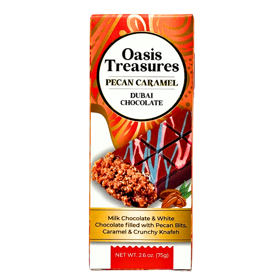 Oasis Treasures Pecan Caramel Dubai Chocolate - 75g