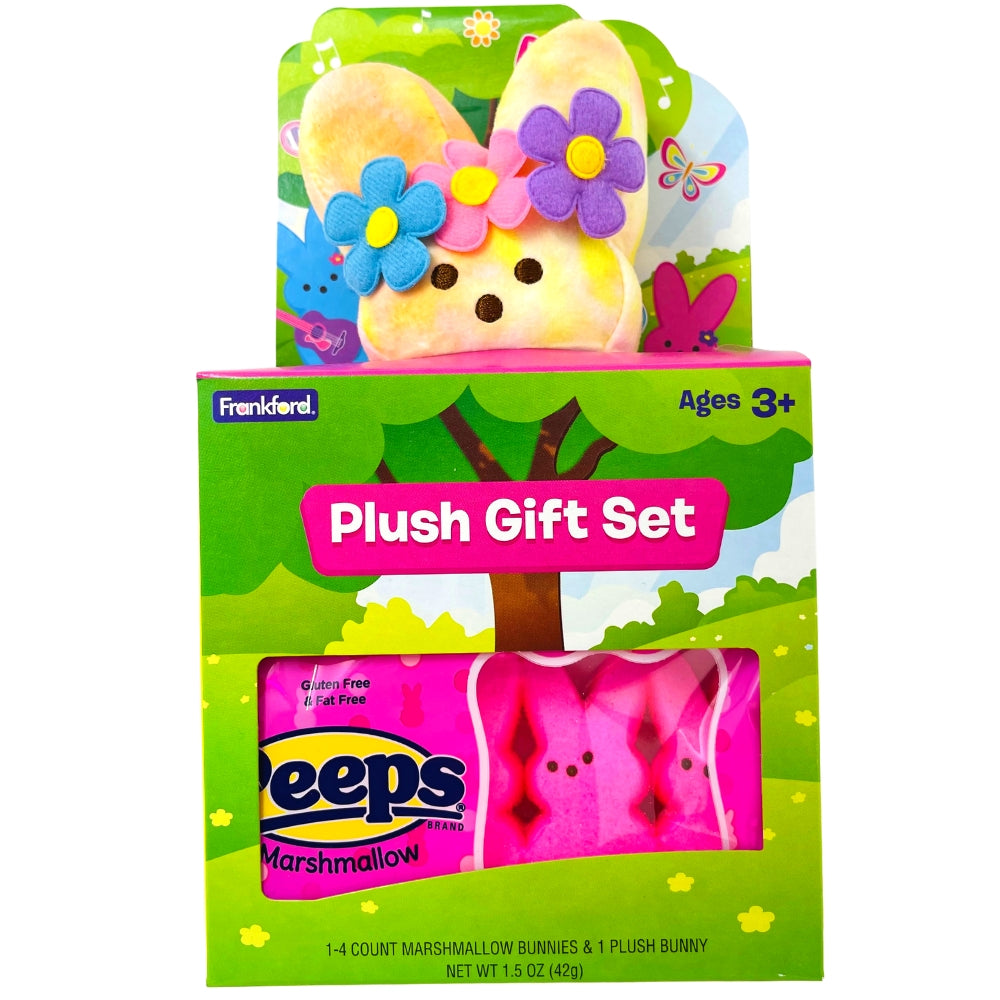 Peeps Marshmallow Plush Gift Box - Pink Bunnies Flower Power  - 1.5oz