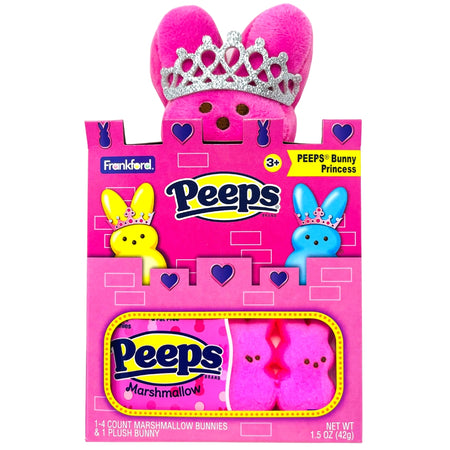 Peeps Marshmallow Pink Bunnies Princess Plush Castle Gift Box - 1.5oz