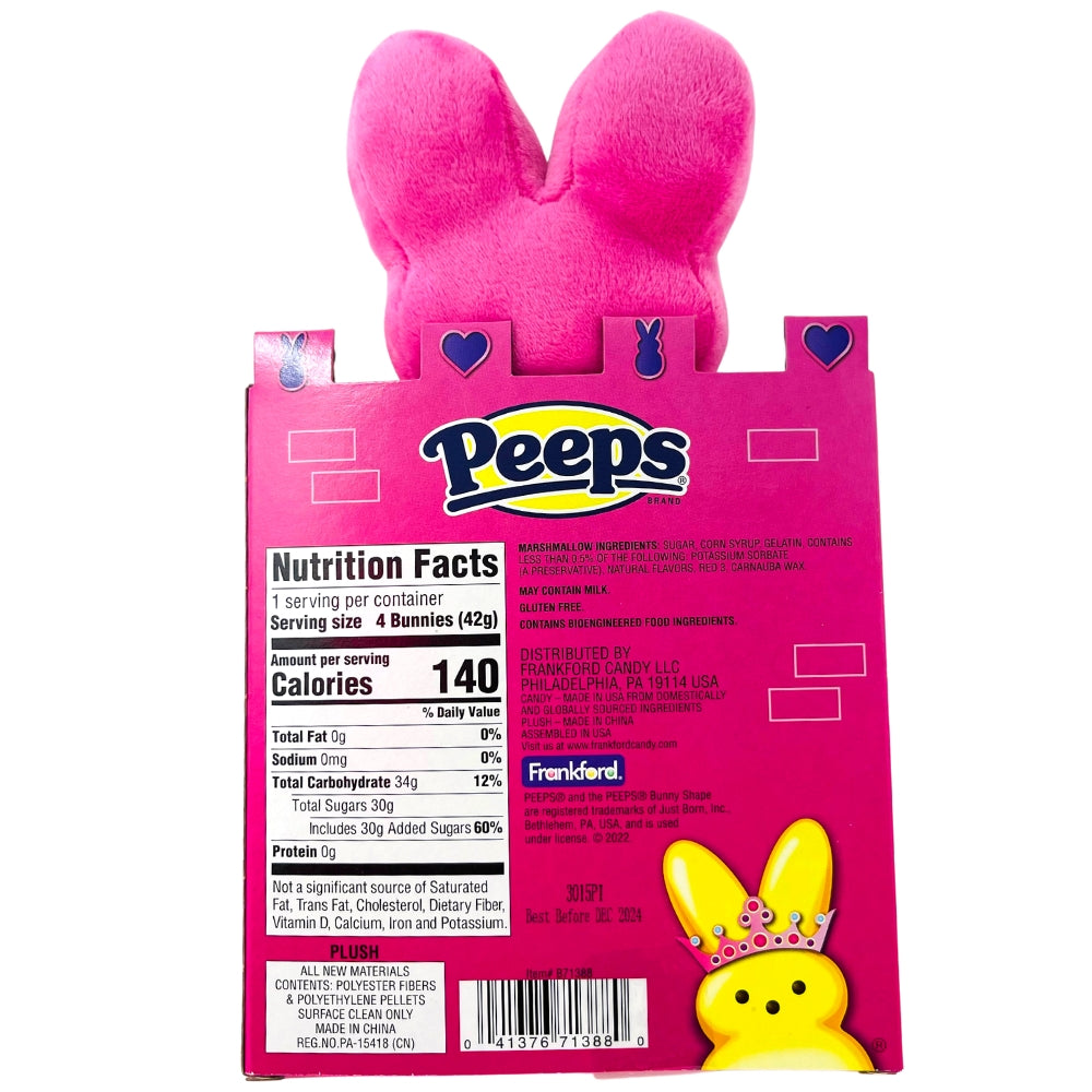 Peeps Marshmallow Pink Bunnies Princess Plush Castle Gift Box - 1.5oz Nutrition Facts Ingredients
