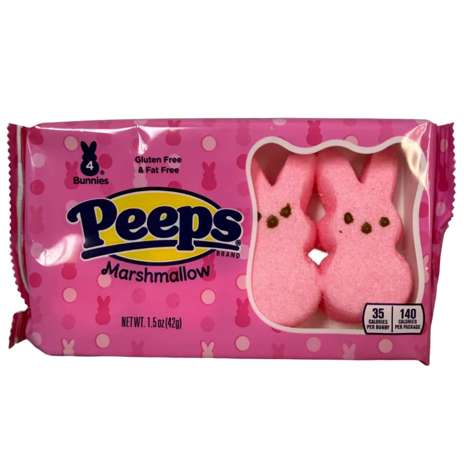 Peeps Marshmallow Bunnies Pink 4ct 1.5oz - 24 Pack
