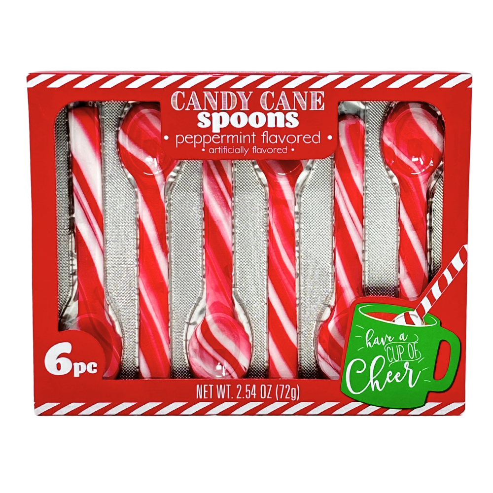 Peppermint Candy Cane Spoons 6 Pk - 2.54oz | Candy Funhouse – Candy ...