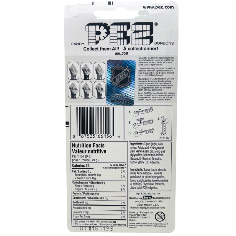 PEZ NHL Zamboni Montreal Canadians Nutrition Facts Ingredients-Pez-Candy dispenser 
