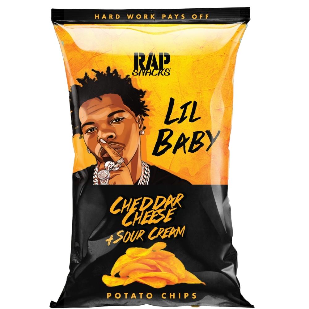 Rap Snacks Lil Baby Cheddar and Sour Cream Chips - 2.5 oz, lil baby rap snacks, rap snacks, lil baby chips, cheddar and sour cream chips, cheddar chips, sour cream chips
