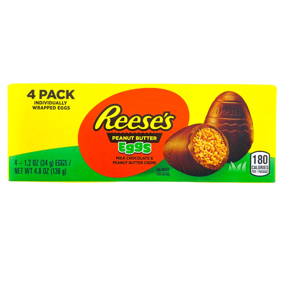 Reese's Peanut Butter 3D Egg 4-Pack - 4.8oz, Reeses, reeses chocolate, reese, reese chocolate, reeses peanut butter cups, reeses easter egg, reeses easter candy, reeses egg