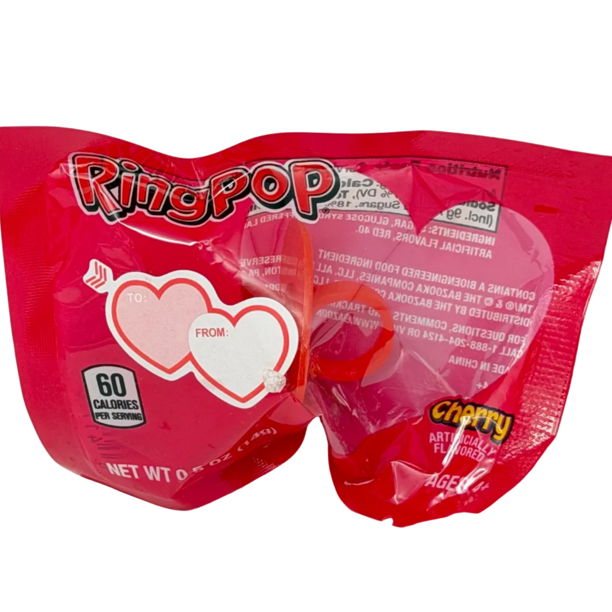 Valentine's Ring Pop Candy - 14g Cherry