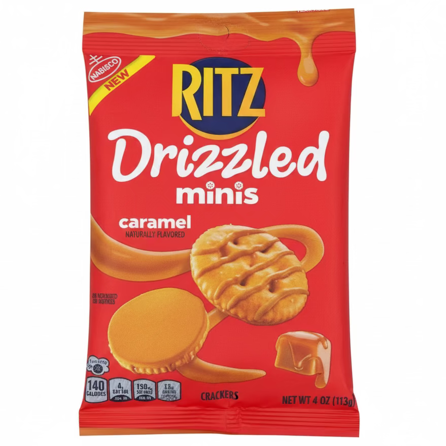 Ritz Drizzled Minis Caramel Crackers - 4oz