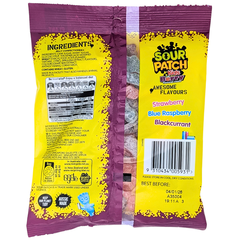 Sour Patch Kids Berry (Australia) - 190g *BB Jun 19 2026*