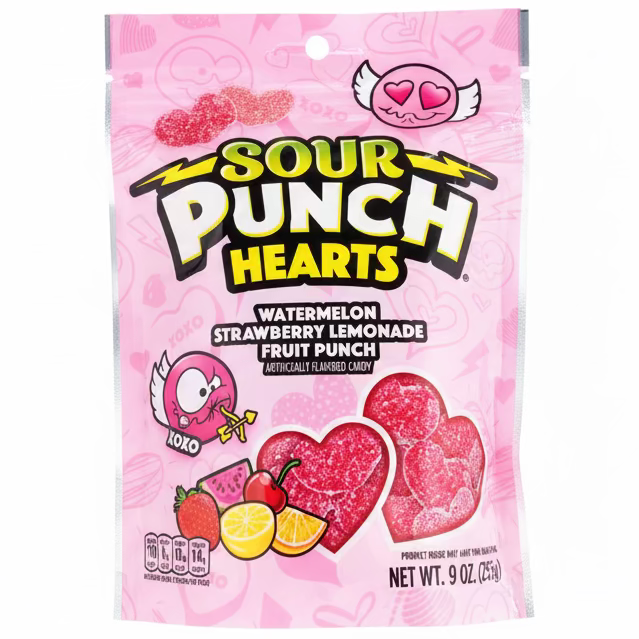Sour Punch Valentines Hearts - 9oz