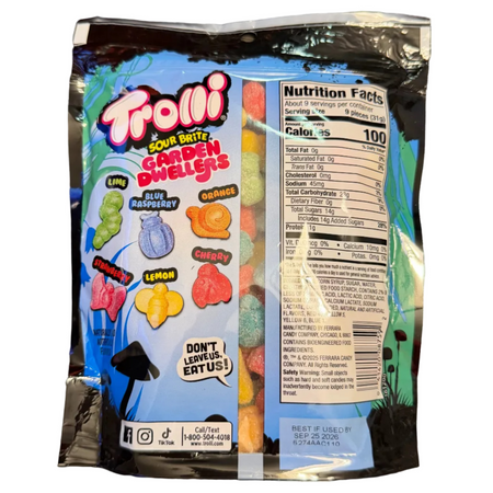 Trolli Sour Brite Garden Dwellers - 10oz Nutrition Facts