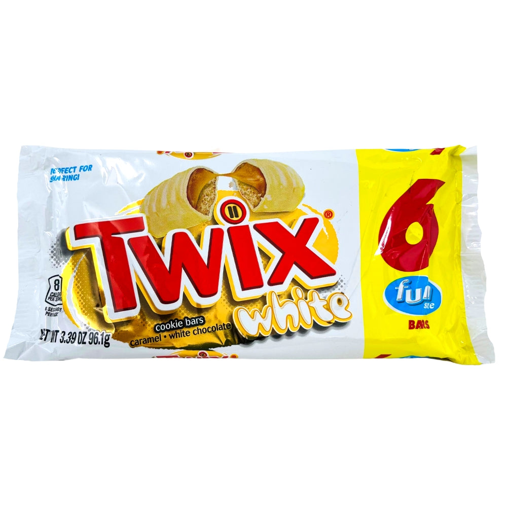 Twix White Chocolate 6 fun size bars, Twix White Chocolate Fun Size, Whimsical snack delight, Crunchy cookie centers, Creamy white chocolate, Mini candy adventures, Perfect for sharing, Sweet festivities, Irresistible treat, Fun-size bars, Candy aisle pearl, twix, twix chocolate, twix candy bar