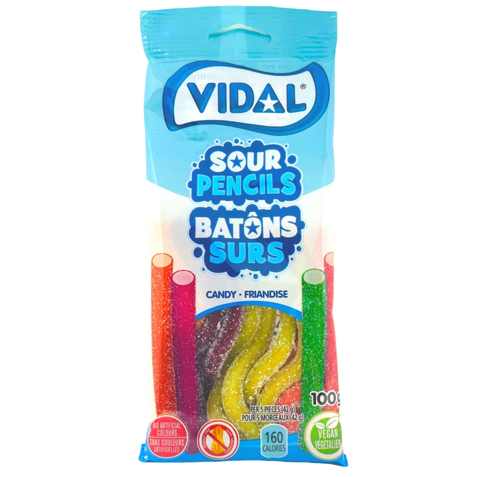 Vidal Sour Pencils Candy - 100g - Sour Candy