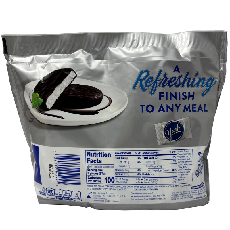 York Peppermint Patties Share Size - 10.1oz Ingredients