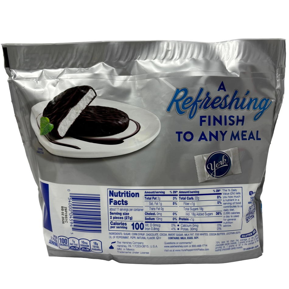York Peppermint Patties Share Size - 10.1oz Ingredients