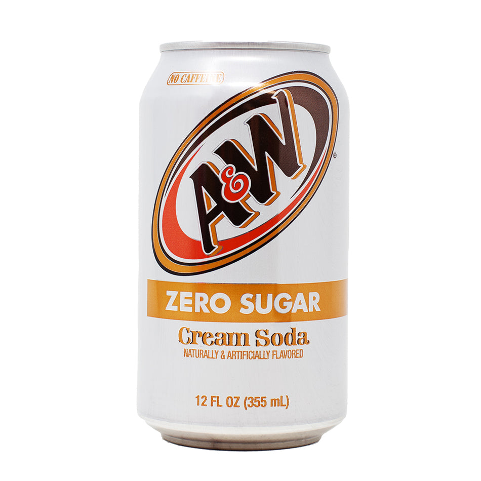 A&W Zero Sugar Cream Soda - 355mL-Cream Soda-Sugar Free Drinks