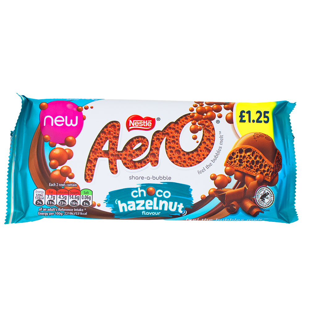 Aero Choco Hazelnut Sharing Bar (UK) - 90g - British Chocolate