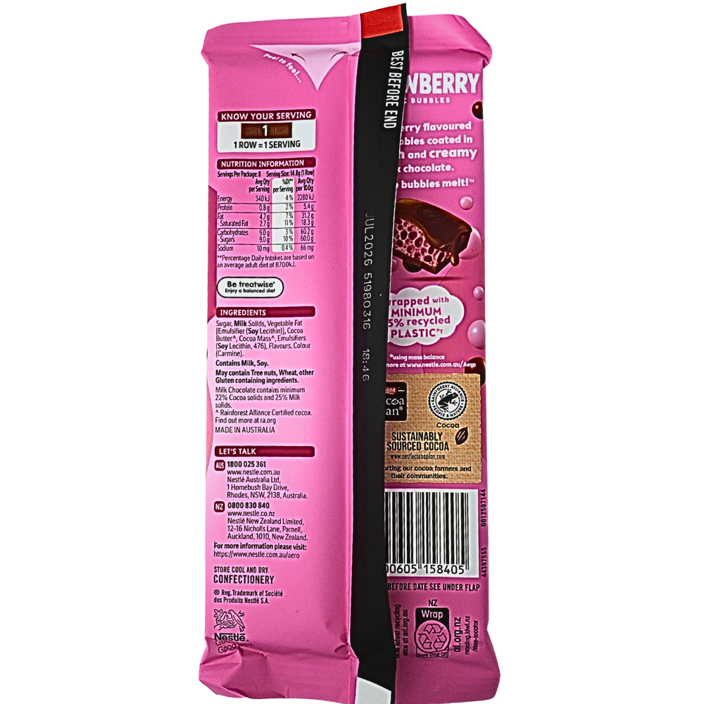 Aero Strawberry Block (Aus) - 118g