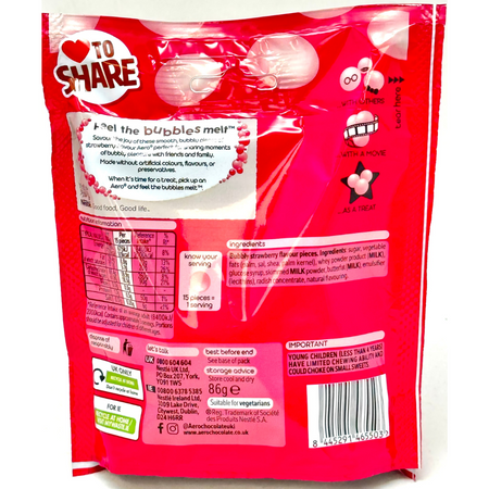 Aero Strawberry Melts Pouch (UK) - 86g