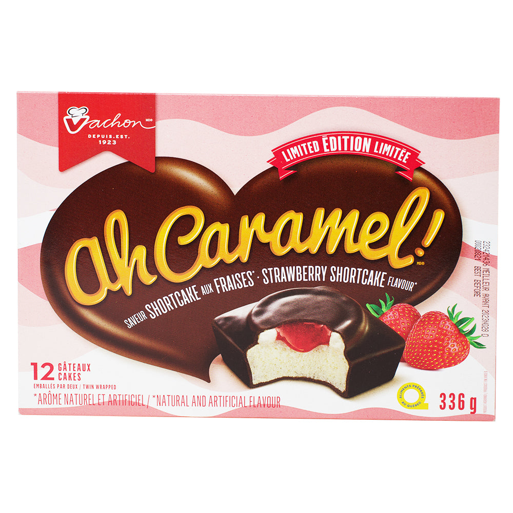 Vachon Ah Caramel Strawberry Shortcake 12 Pack - 336g **BB NOV 28/23**-strawberry shortcake cake-Ah Caramel