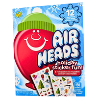 Airheads 12 Assorted Mini Bars with Holiday Sticker Fun - 12oz
