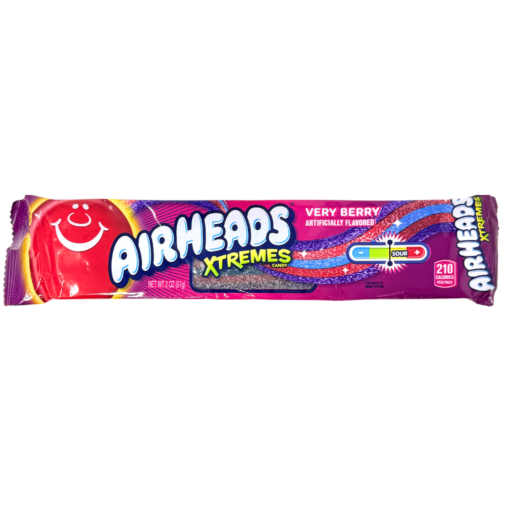Airheads Xtremes Sour Belts Very Berry - 2oz