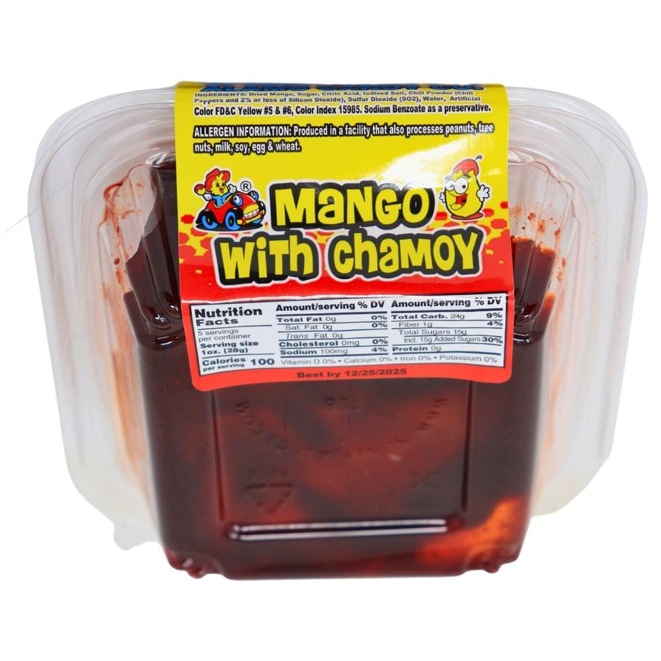 Alamo Dried Mango with Chamoy - 5oz Nutrition Facts Ingredients -Mexican Candy - Chamoy
