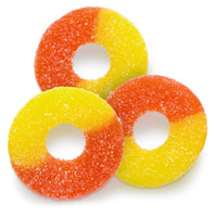Albanese Gummi Rings Peach, peach gummy, peach gummies, soft gummy, peach flavor gummy
