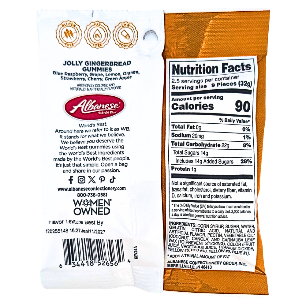 Albanese Jolly Gingerbread Gummies - 3oz