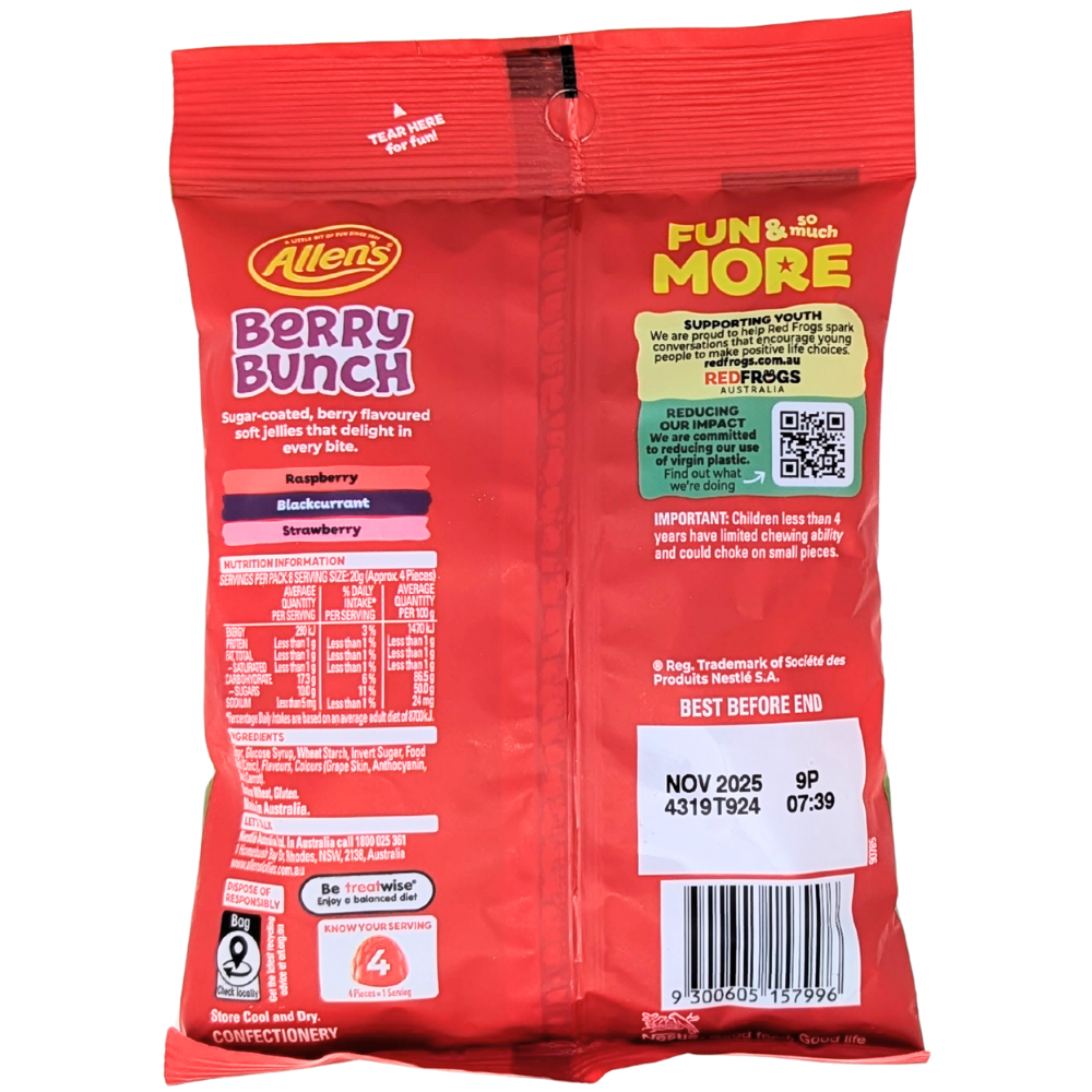 Allen's Python Berry Allen's Berry Bunch (Australia) - 160g | Candy Funhouse US