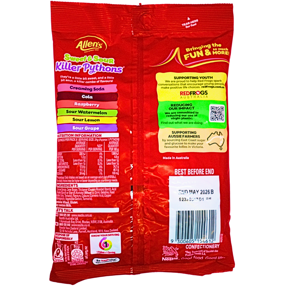 Allen's Sweet & Sour Killer Pythons (Aus) - 192g