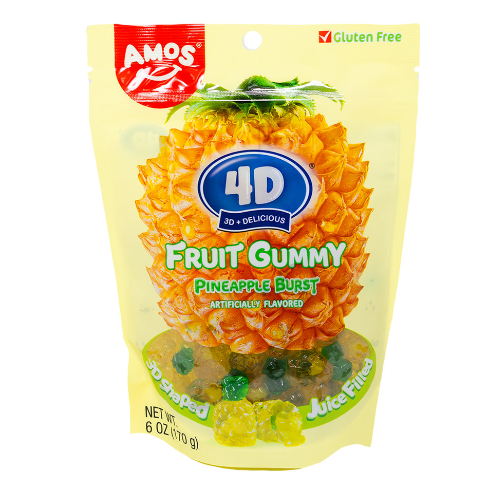 Amos 4D Fruit Gummy Pineapple Burst Candies - 6oz - TikTok Candy