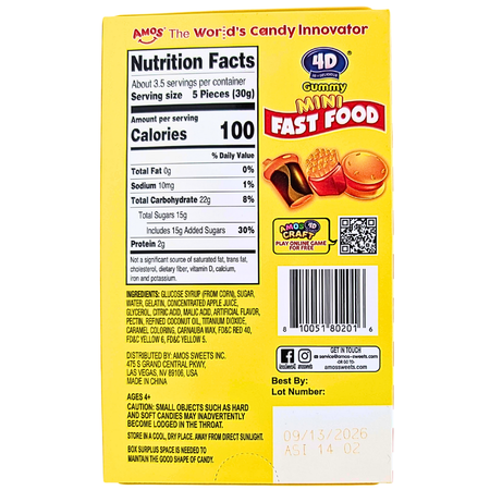 Amos 4D Mini Fast Food Gummy - 100g