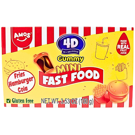 Amos 4D Mini Fast Food Gummy - 100g