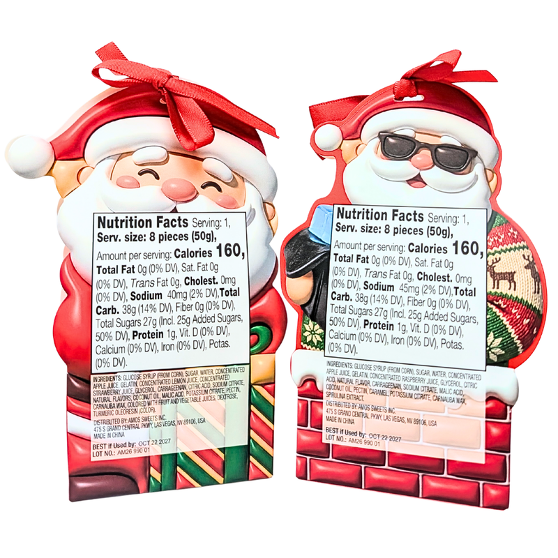 Amos Peelerz Christmas Gummy Santa Gift Box -  1.76oz