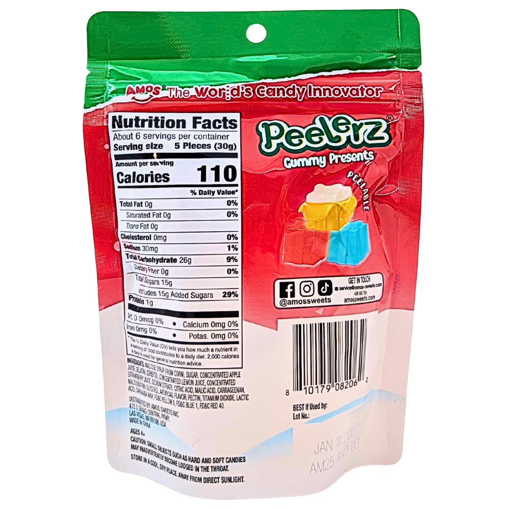 Amos Peelerz Holiday Gummy Presents - 6oz | Candy Funhouse US