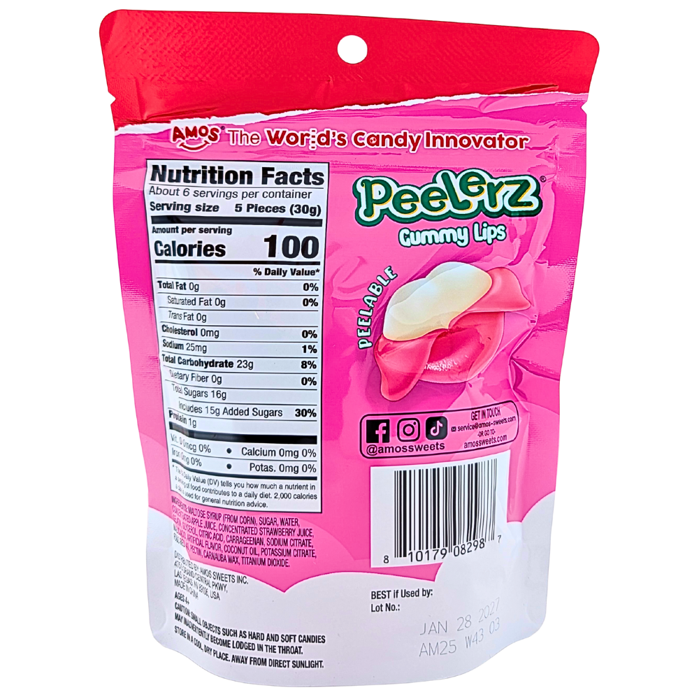 Amos Peelerz Lips Gummy - 6oz