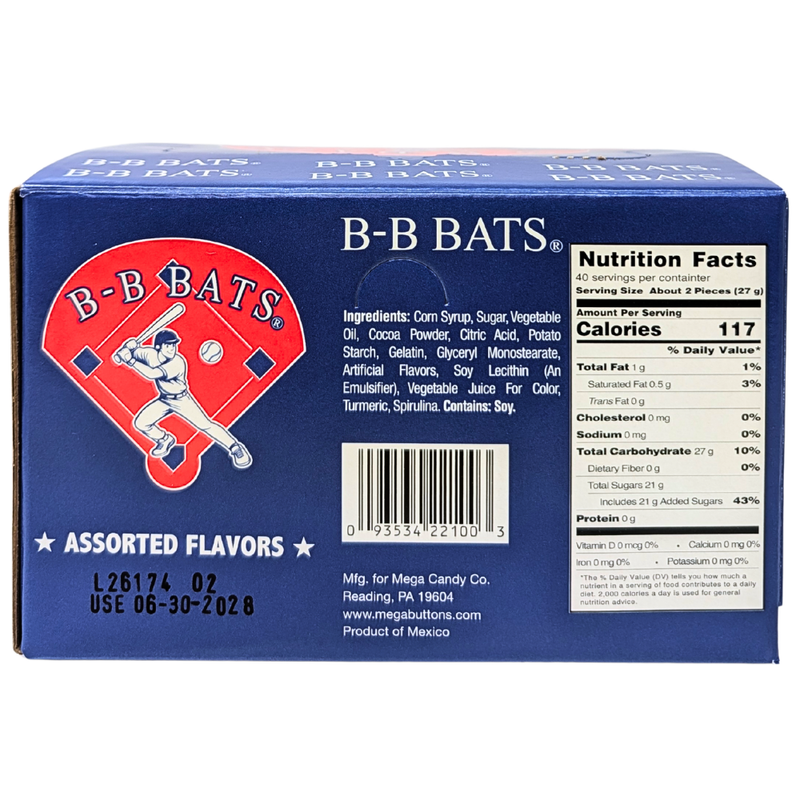 B B Bats Taffy Lollipops - 80ct